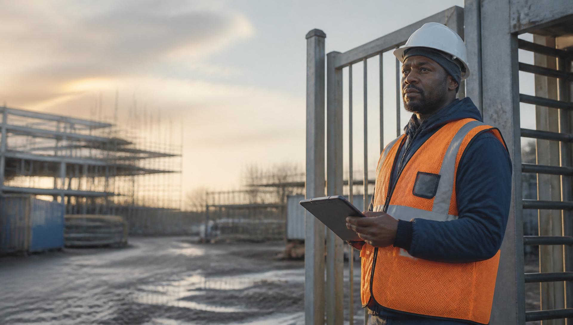 Contractor scanning their SitePass at a South African construction site gate